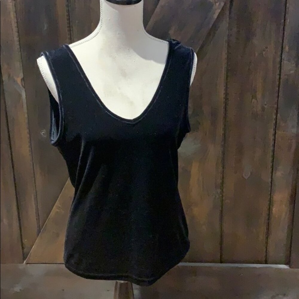 Velvety double v neck top
